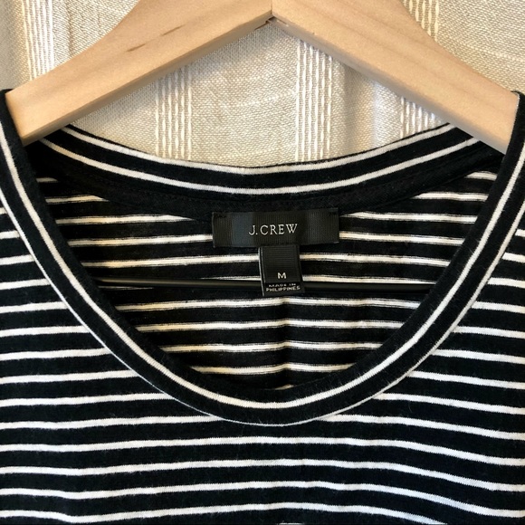 J. Crew Black White Striped Ruffle Tank Top Medium - Picture 2 of 5